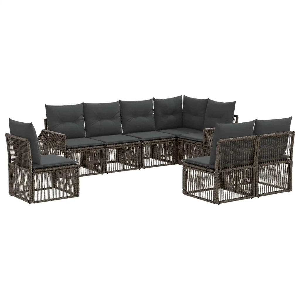 Set Divano da Giardino 8 pz Grigio e Grigio Scuro polyrattan 3435434