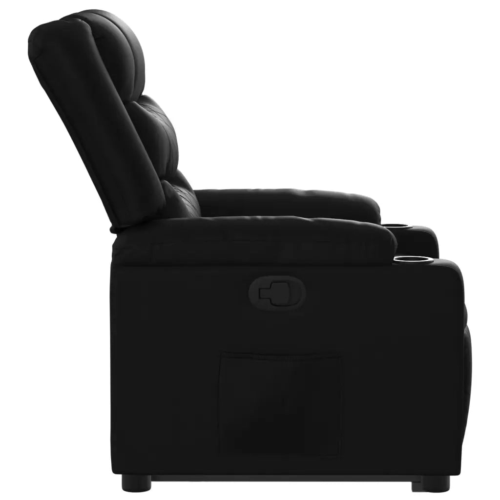 Poltrona Alzapersona Reclinabile Nera in Similpelle 3206551