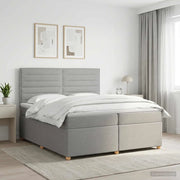 Letto box spring con materasso Grigio Chiaro 200 x 200 cm 3453956