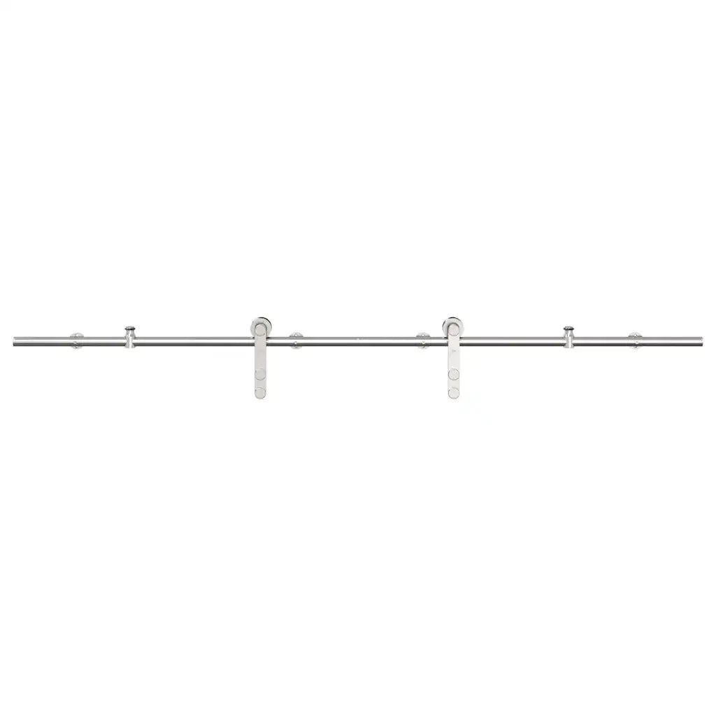 Kit Binari Porta Scorrevole 183 cm Acciaio Inossidabile Argento 4009700