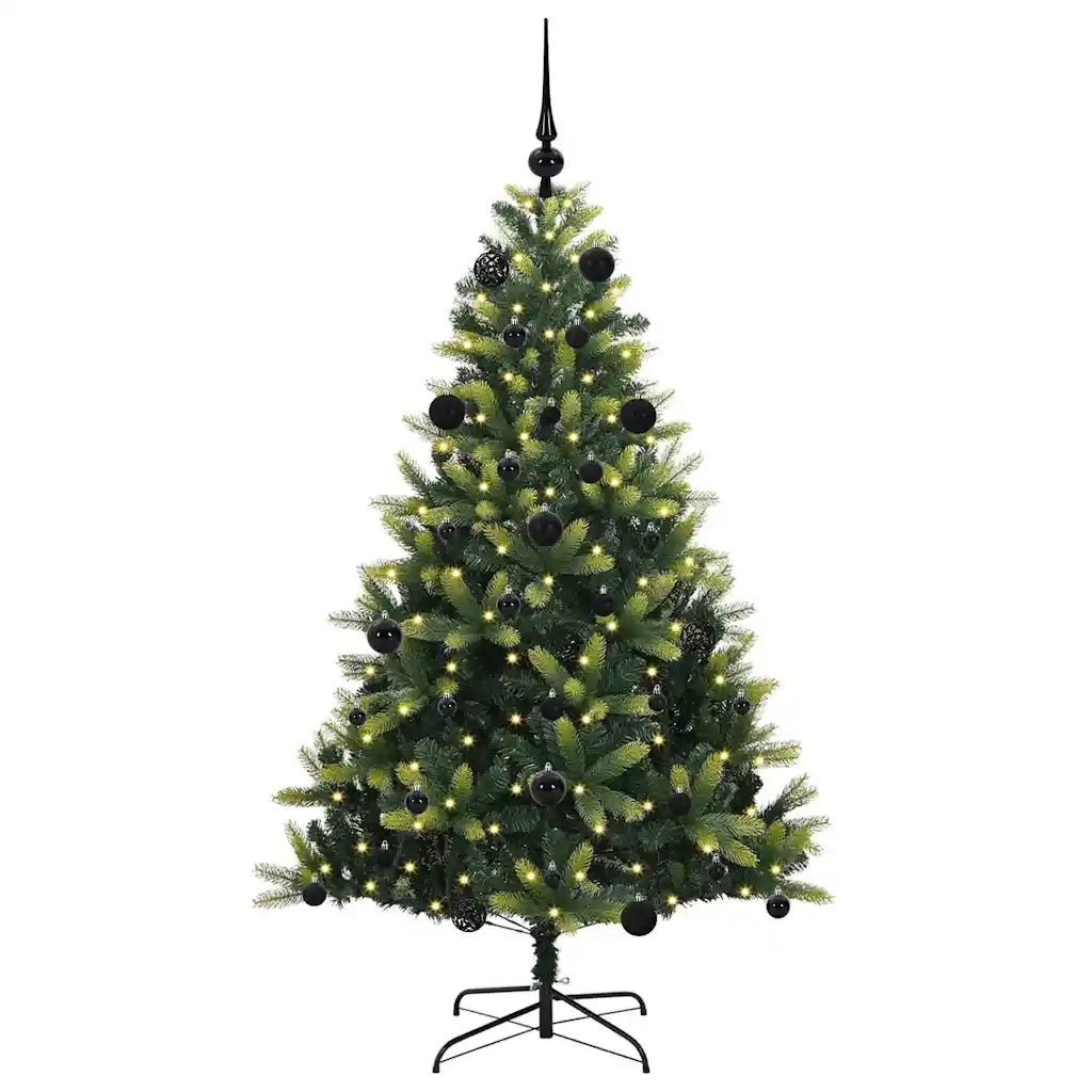 Albero di Natale Artificiale Pieghevole 150 LED Verde 150 cm 3395983