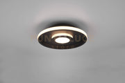 ASCARI H2O PLAFONIERA LED 28W 3200lm, 3000k NERO CON DIMMERAZIONE CON INTERRUTTORE IP44 D.30CM