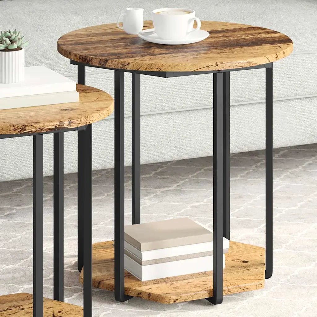 Set tavolini con lo scaffale 2 pcs Marrone 869718