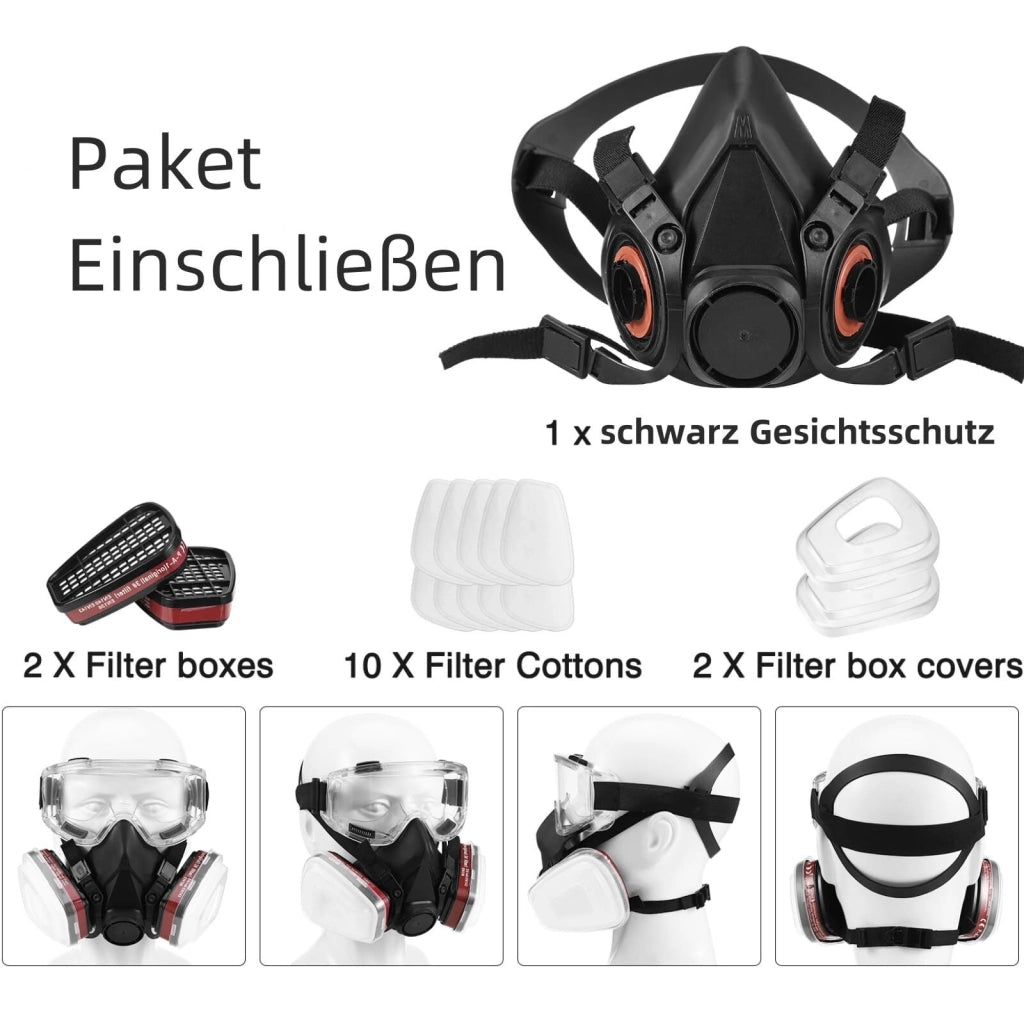 Mascherina Semimaschera per Gas e Polvere ¨C Minimal ¨C Nero