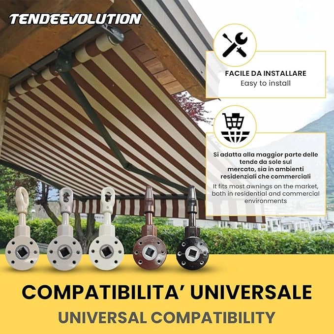 Arganello Speed per Tende da Sole - Colore Nero - Rapporto 3:1 - Made in Italy
