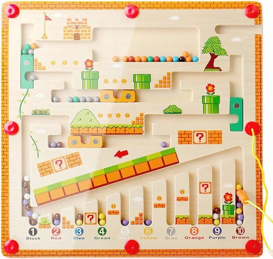 Giocattolo educativo magnetico per bambini a partire dai 4 anni - Labirinto Montessori e gioco di ordinamento