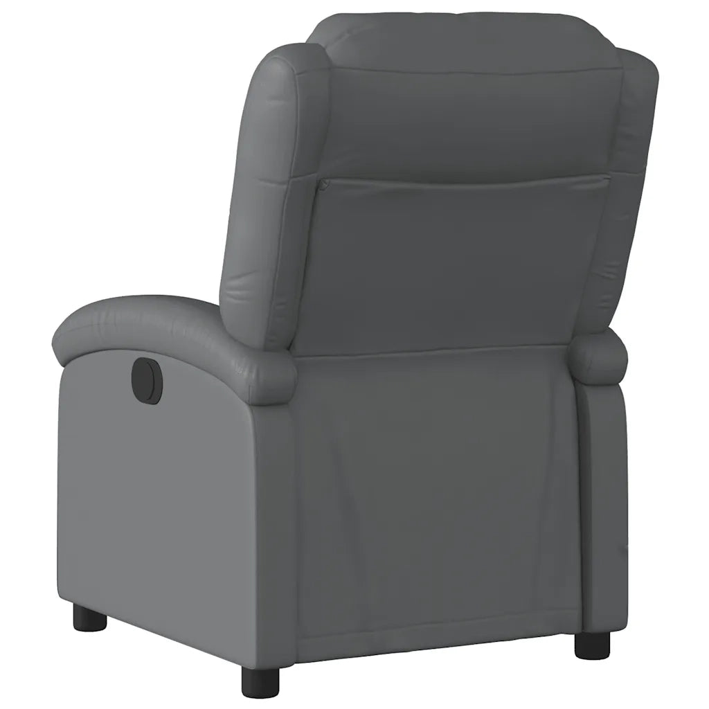 Poltrona | Sedia Relax Reclinabile Grigia in Similpelle