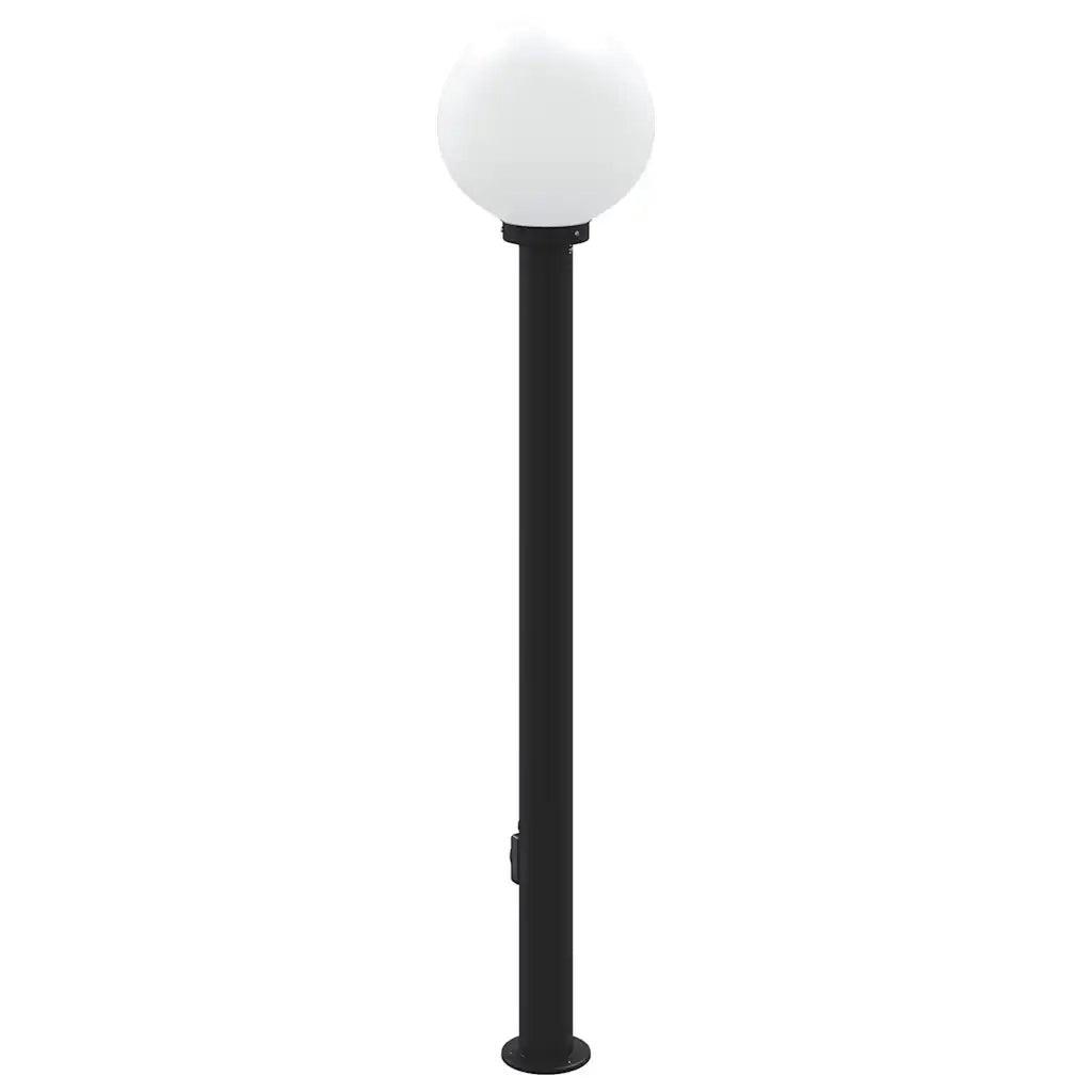 Lampada a paletto con presa di corrente 120 cm Nera IP44 4006121