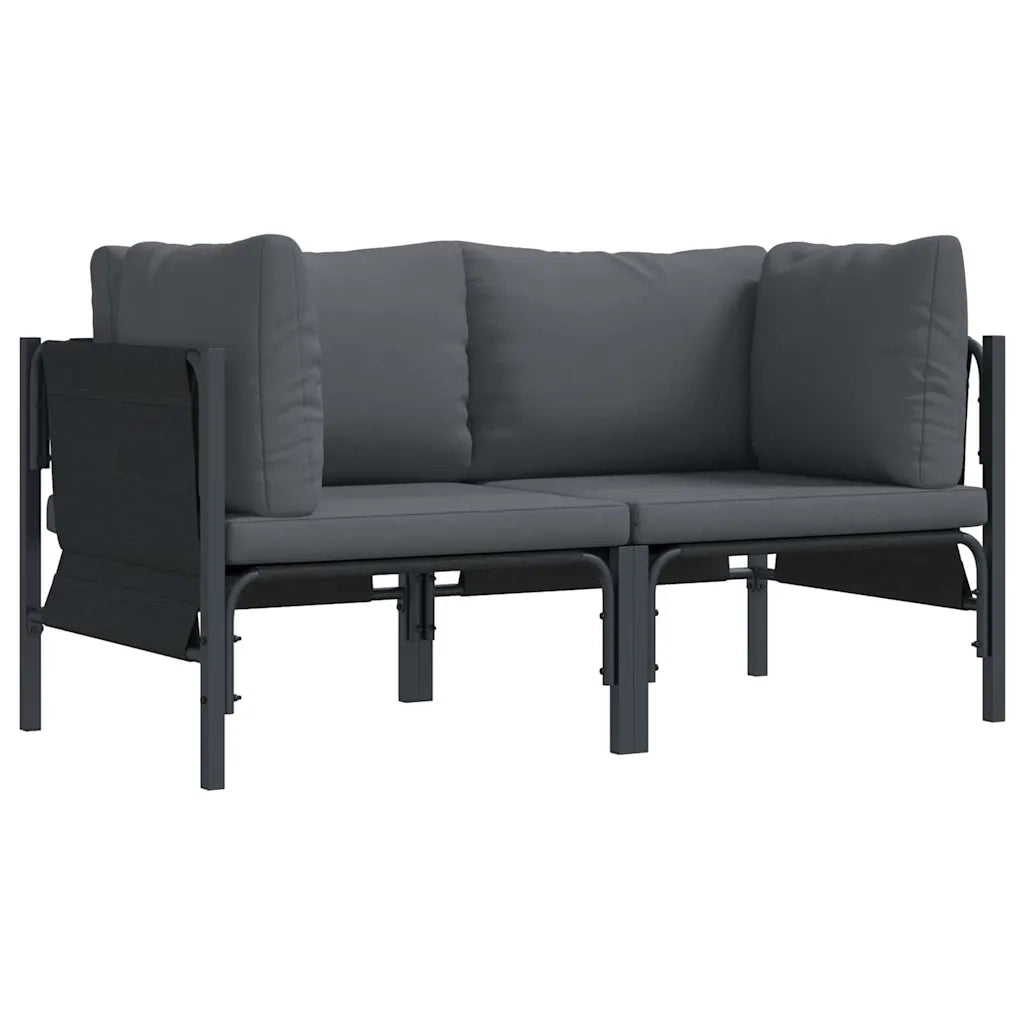Mobili da Esterno 2 pcs Antracite 80 x 80 x 71 cm Acciaio