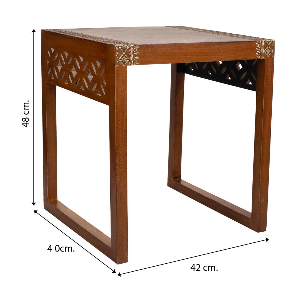 Tavolo in legno e metallo marrone 42x40x48 h