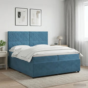 Letto box spring con materasso Blu 200 x 200 cm Velluto 3454683