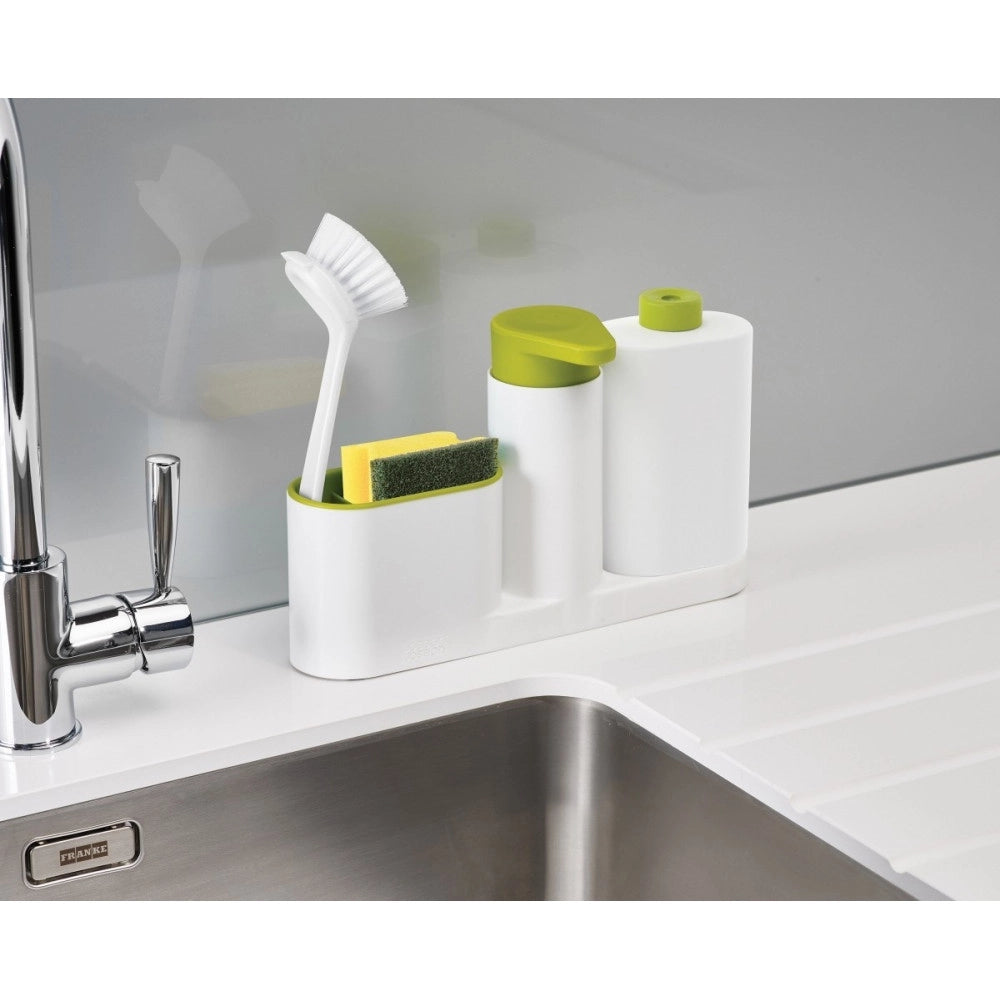 Trade Shop - Set Organizer Per Lavello Dispenser Di Sapone Liquido + Bottiglia + Contenitore -