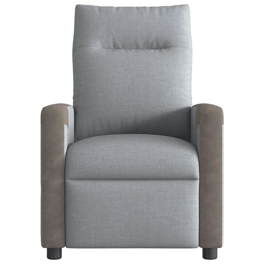 Poltrona Reclinabile in Tessuto Grigio Chiaro 4104839