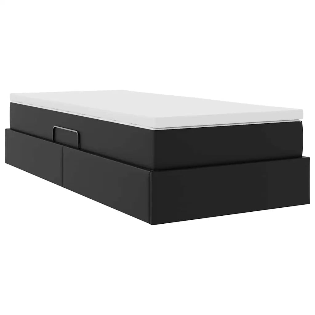 Letto con contenitore e materasso Nero 100 x 200 cm 3370150
