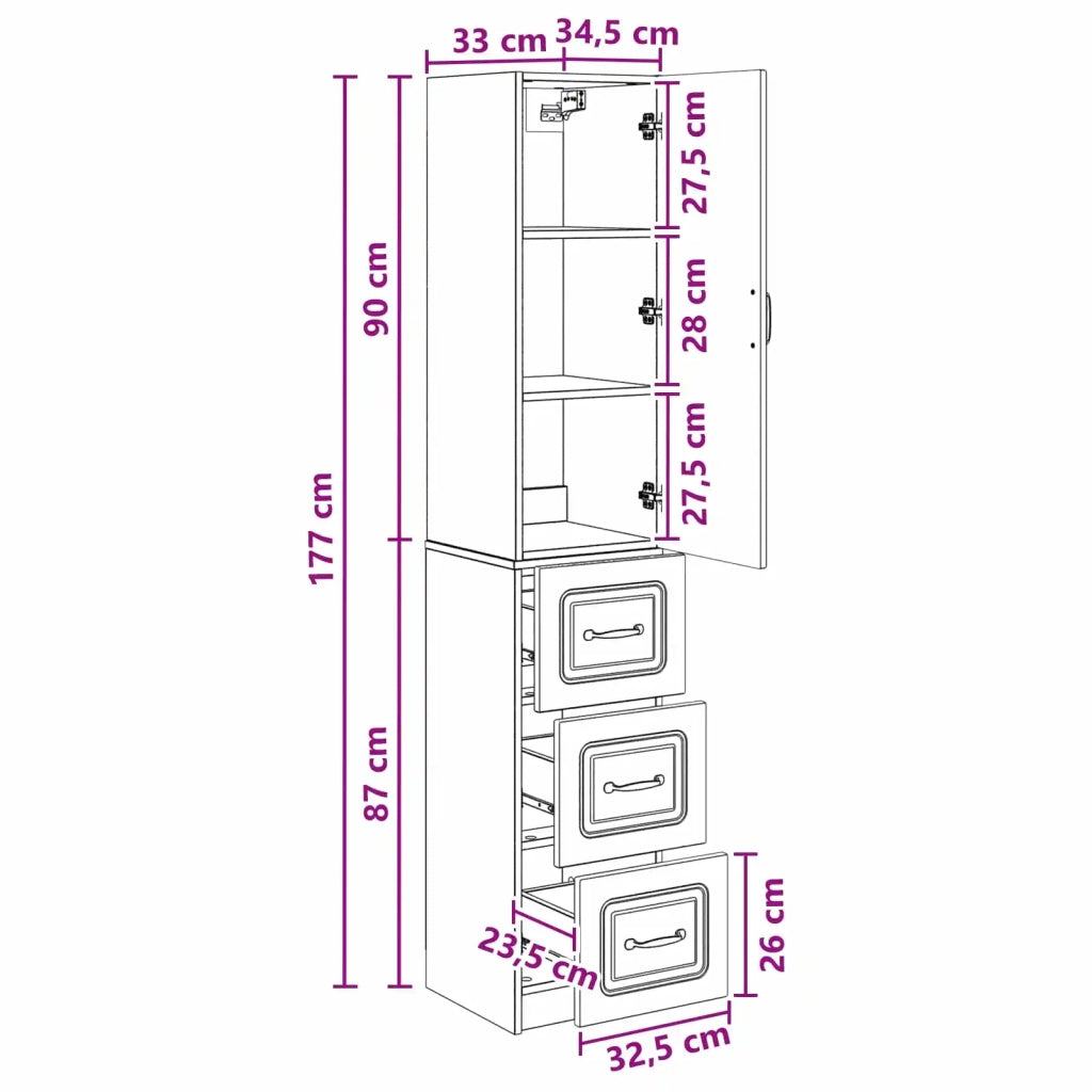 Set di armadi 2 pz 33 x 34,5 x 87 cm Legno ingegnerizzato 3416977