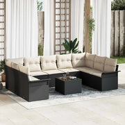 Set Divano da Giardino 10 pcs Marrone polyrattan