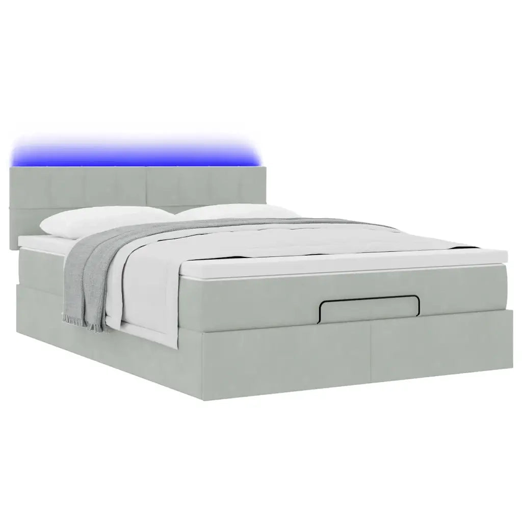 Struttura Letto Pouf con Materasso 140x200 cm in Velluto 3312626