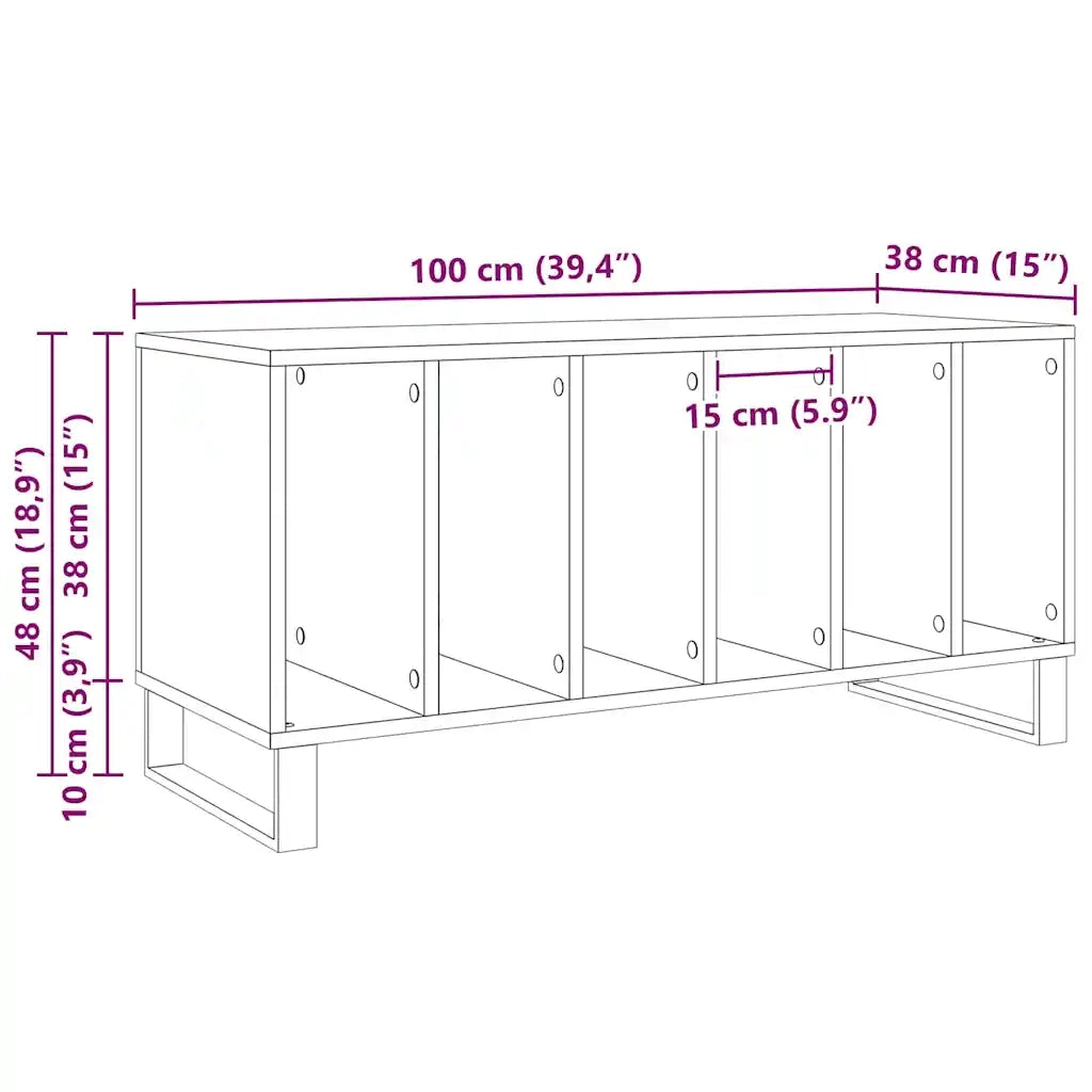 Mobile porta vinili Legno vecchio 100 x 38 x 48 cm 862905