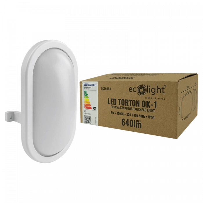 Ecolight Torton plafoniera LED ovale 8W 4000K IP54