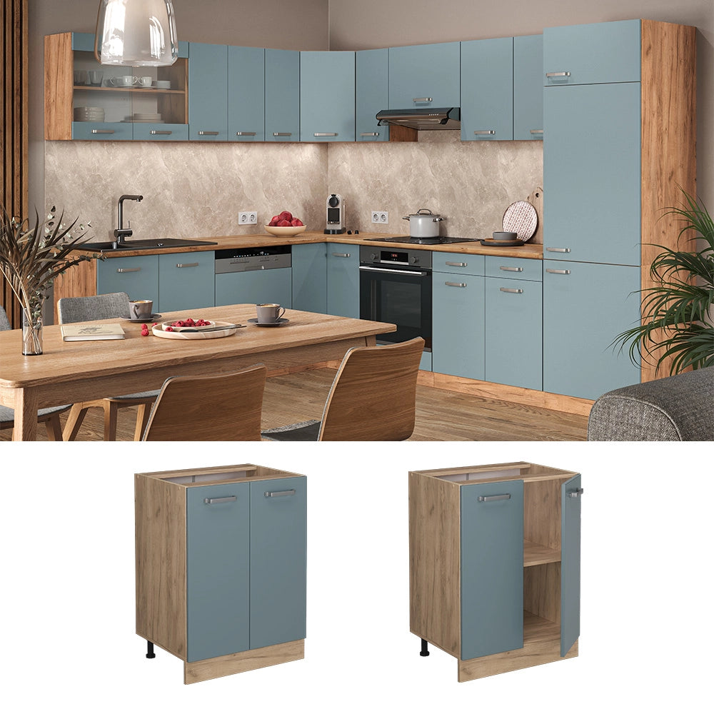Vicco Mobiletto base cucina Grigio-blu 60 cm PL Marmo