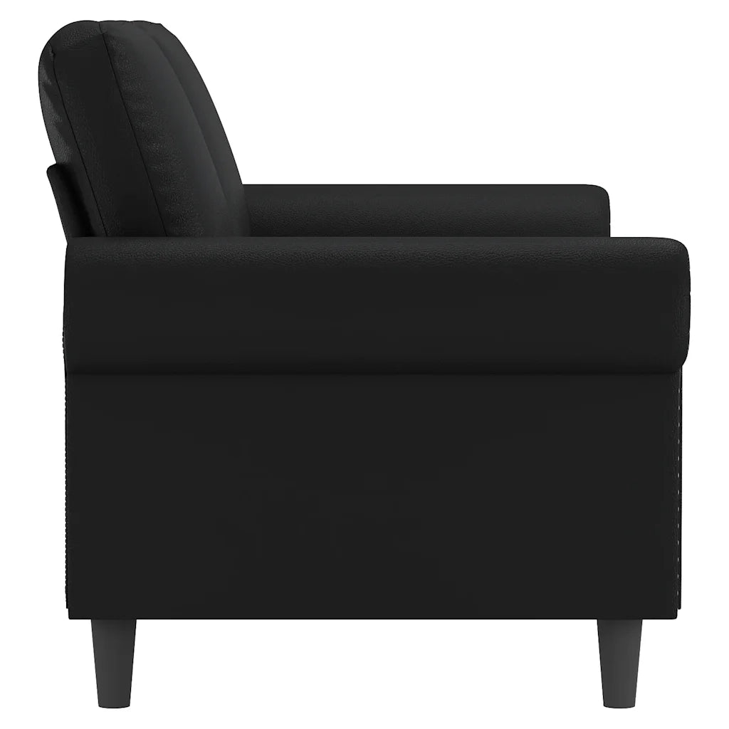 Divano a 2 Posti-Sofa 2 Posti Nero 140 cm in Similpelle 724468