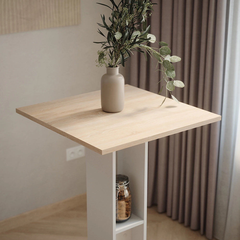 Vicco Tavolo da bar Bianco/Sonoma 65 x 65 cm