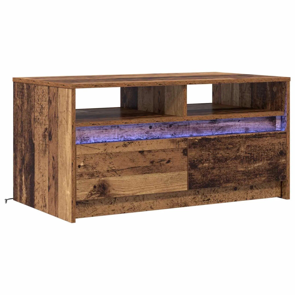 Tavolino da salotto | Tavolino da caff¨¨ | Tavolino da Soggiorno con cassetto Legno vecchio 90 x 50 x 45 cm
