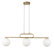 Lampada a sospensione Tes Sigma oro 3 sfere vetro G9