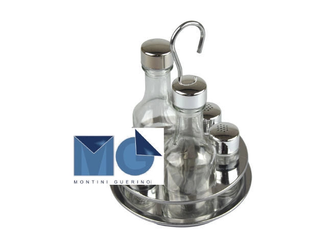 Montini 813ee Menage Tondo 4 Pezzi Daisy Inox
