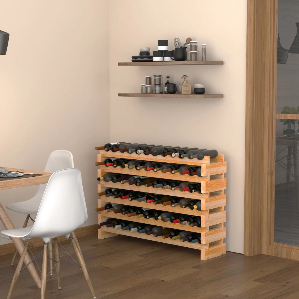 Libreria per vini 6 livelli ¨C Minimal ¨C 114x28x85cm legno pino naturale