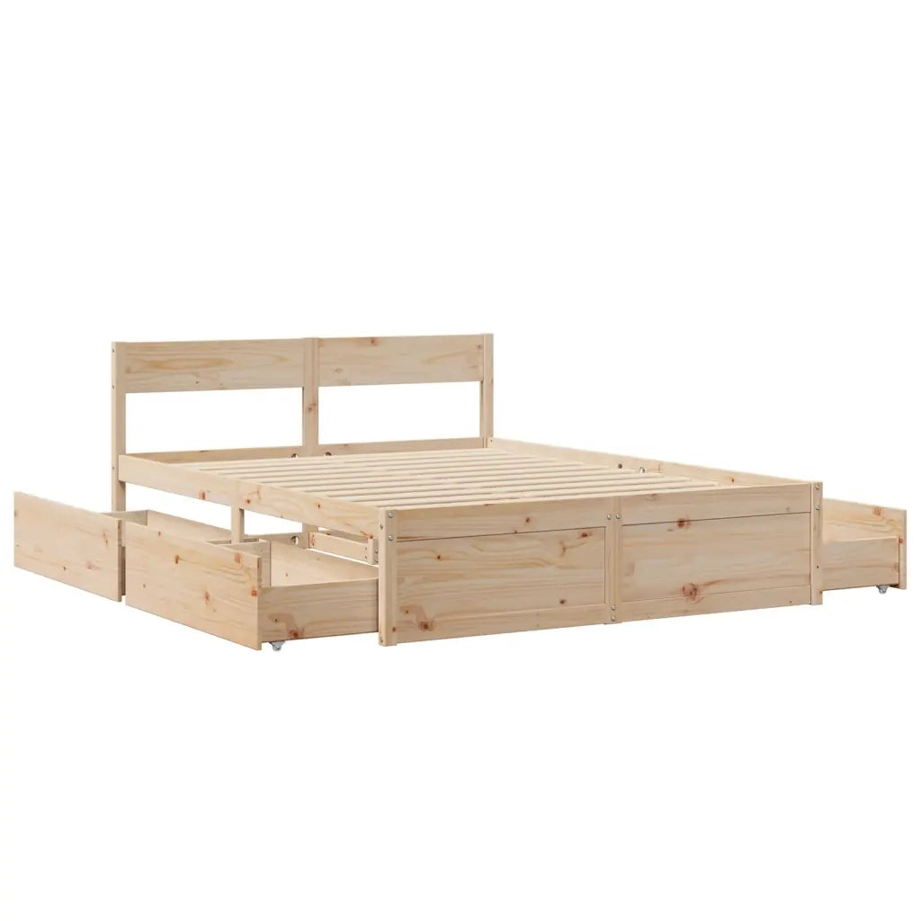 Letto senza Materasso 150x200 cm in Legno Massello di Pino