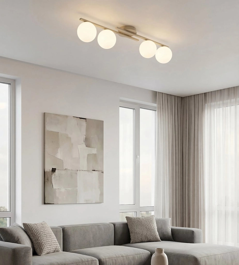 Plafoniera KAIRO 4xE14 sfere beige-bianca Emibig