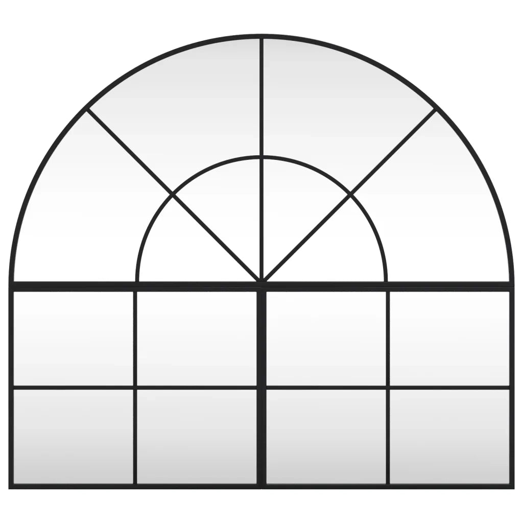 Specchio da Parete | Specchio decorativo Nero 100x90 cm Arco in Ferro