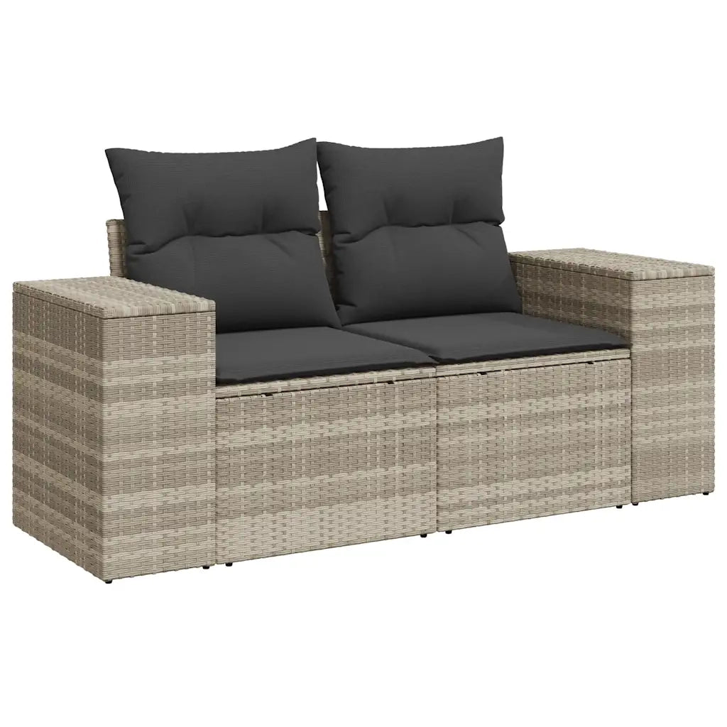 Set Divano da Giardino 4pz con Cuscini Grigio Chiaro Polyrattan 3222511