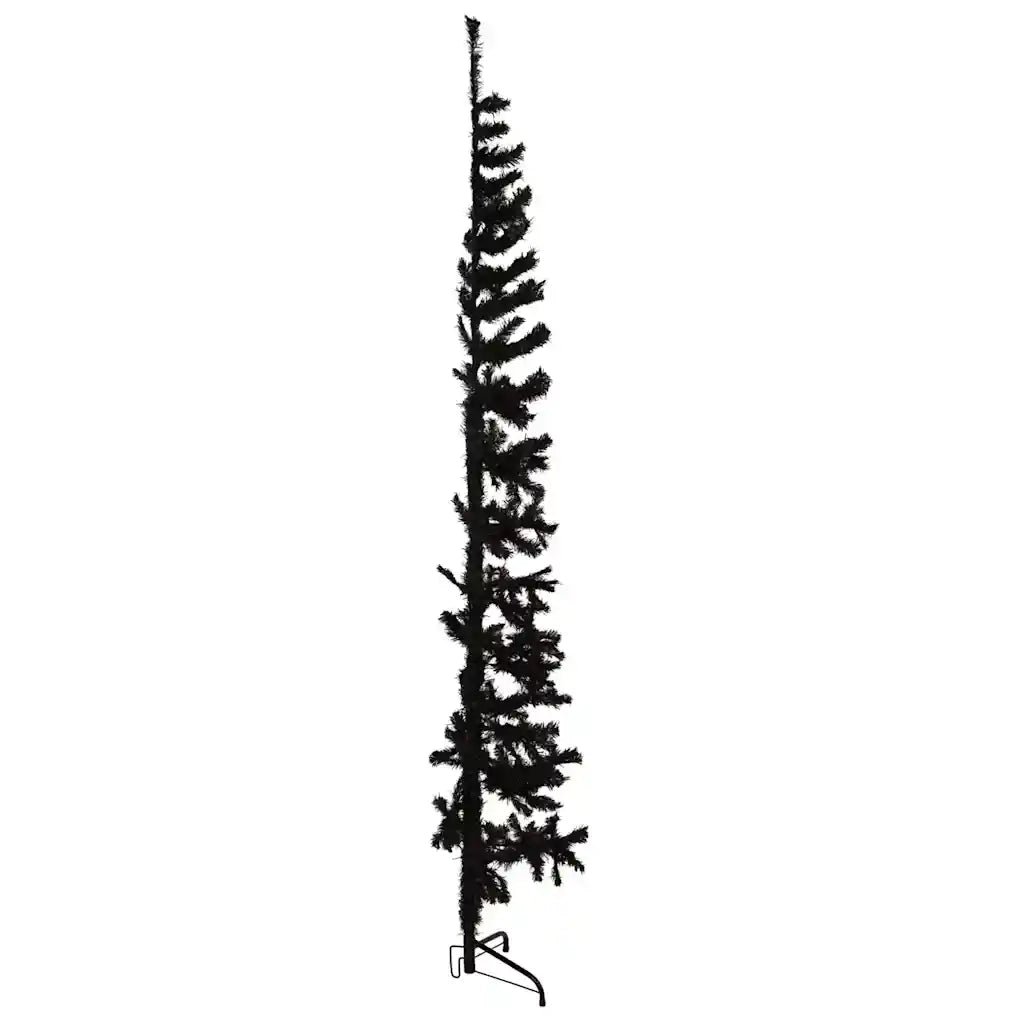 Albero Natale Artificiale Sottile a Metà e Supporto Nero 240 cm 344578