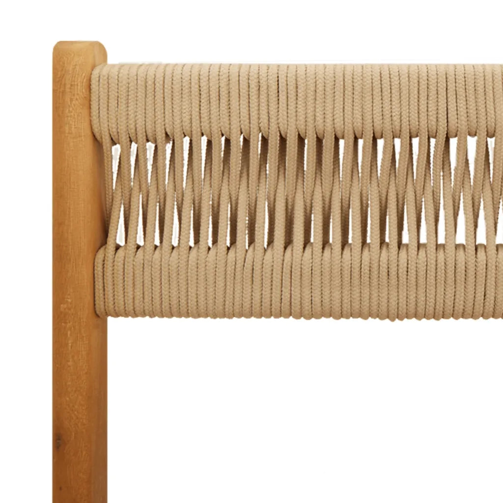 Sedie Bistrò 2pz Beige in Legno Massello di Acacia e Corda 367680