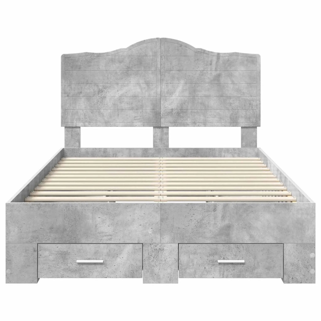 Struttura del letto con testiera-Giroletto con Testiera Grigio cemento 135 x 190 cm 511652