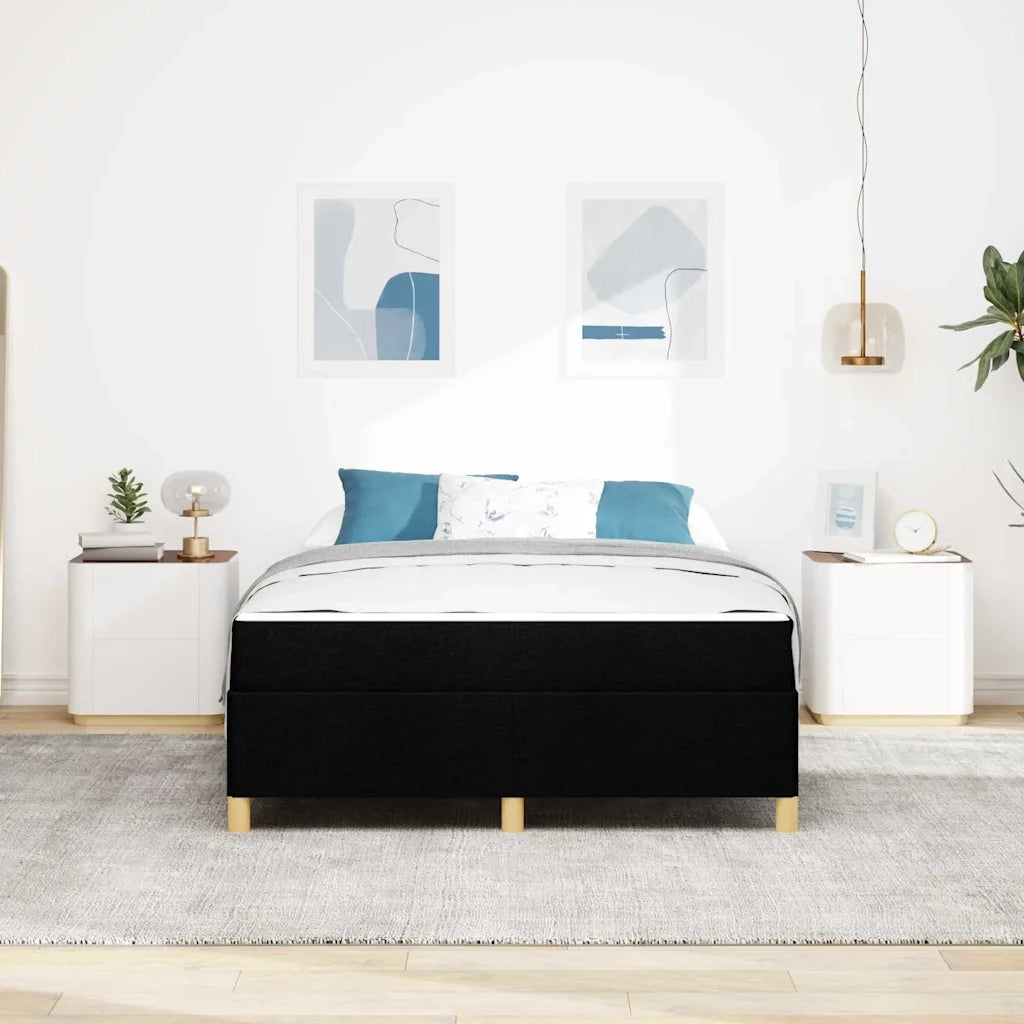 Struttura del letto con materasso Nero 160 x 200 cm Tessuto