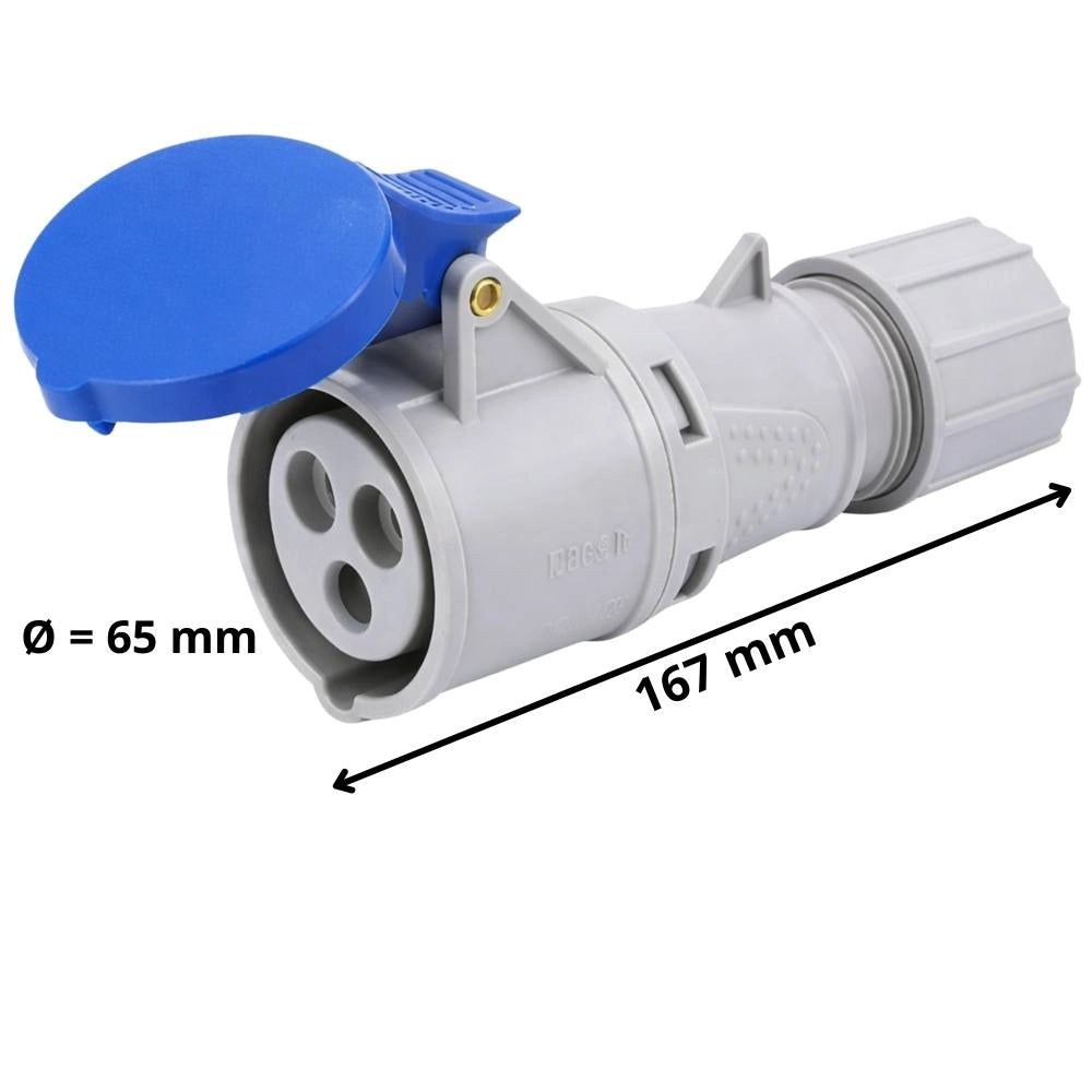 Presa industriale ecova 30528 32a 230v 2p+t ip44