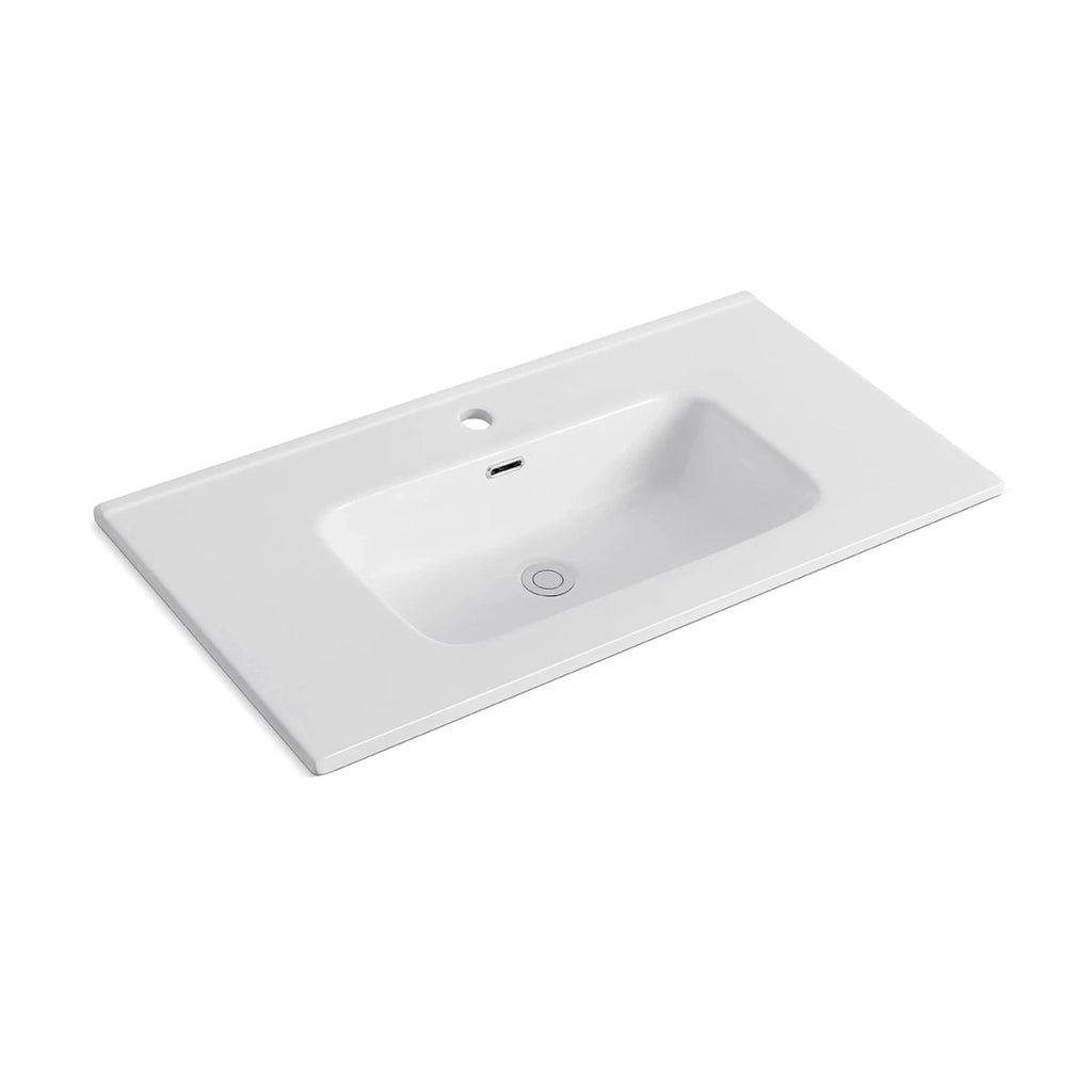 Consolle con vasca centrale LINPH cm 81x46 Bianco lucido