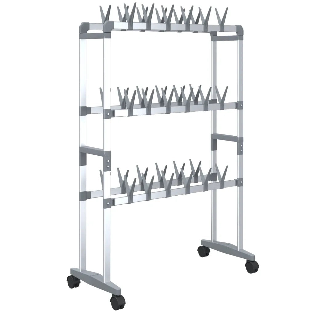 Scarpiera con Ruote-Scaffale per scarpe Argento 66x27x100 cm