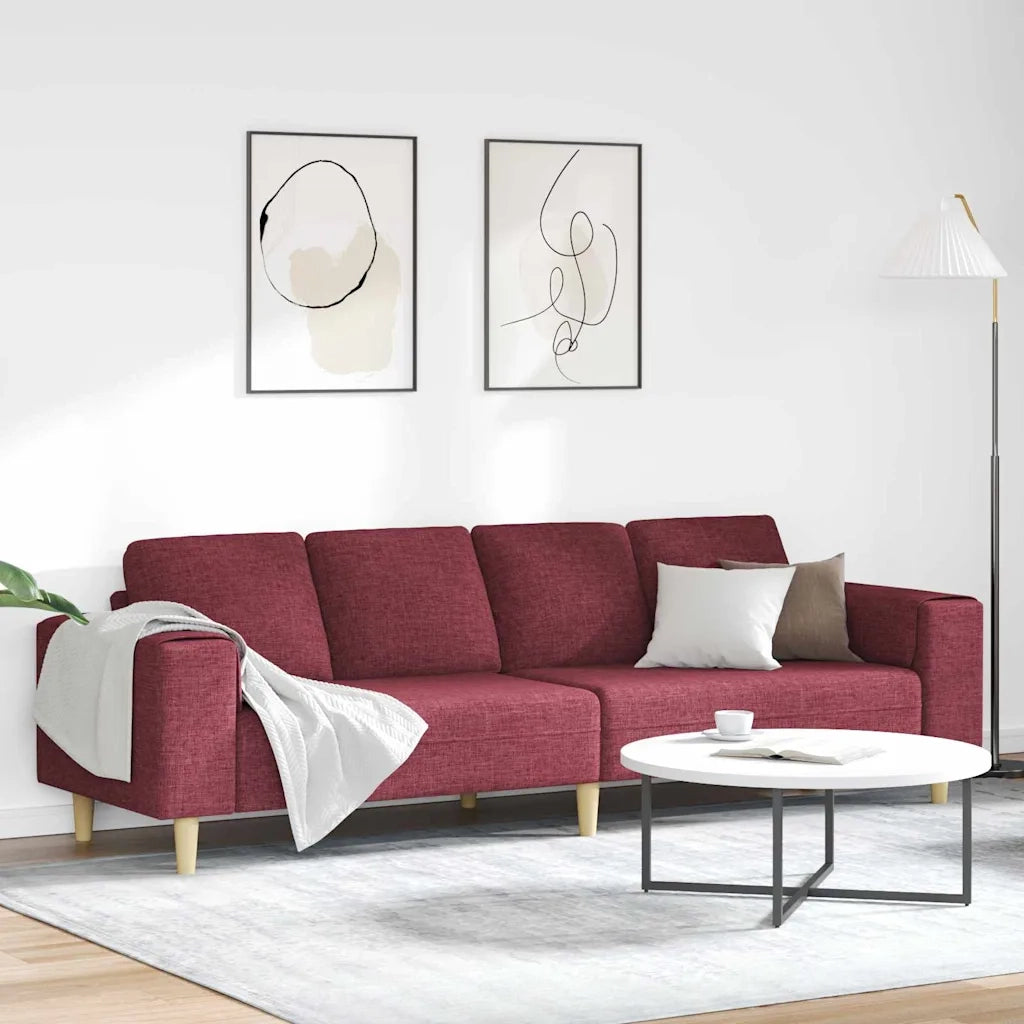 Divano per Soggiorno Rosso Vino 250 x 77 x 76 cm Poliestere 3335084