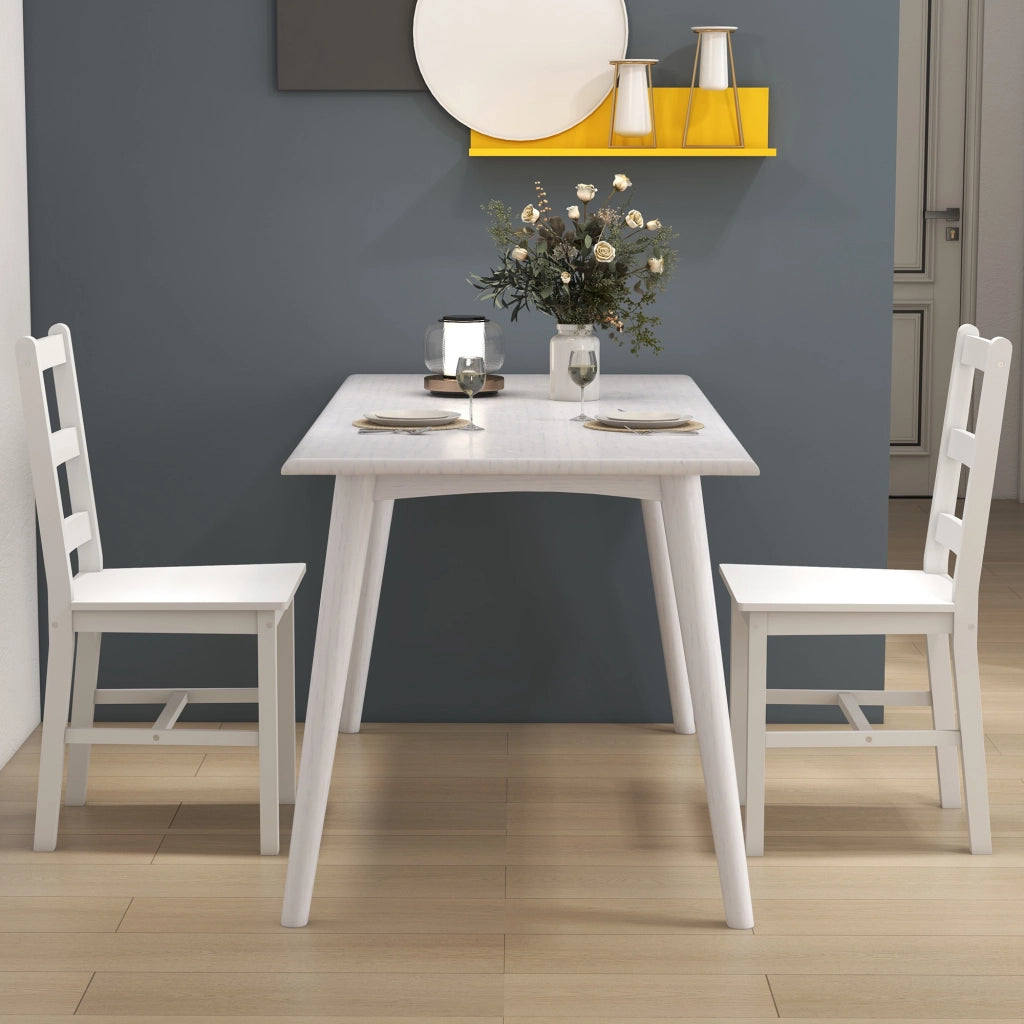 Sedia da Pranzo in Legno Massello ¨C Minimal ¨C Bianco