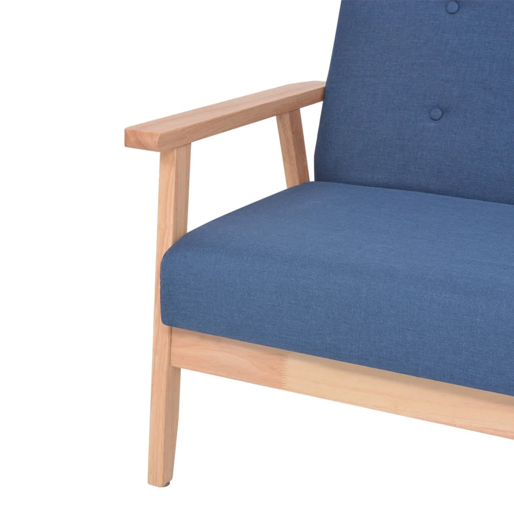 Set di Divani 3 pz in Tessuto Blu 279146