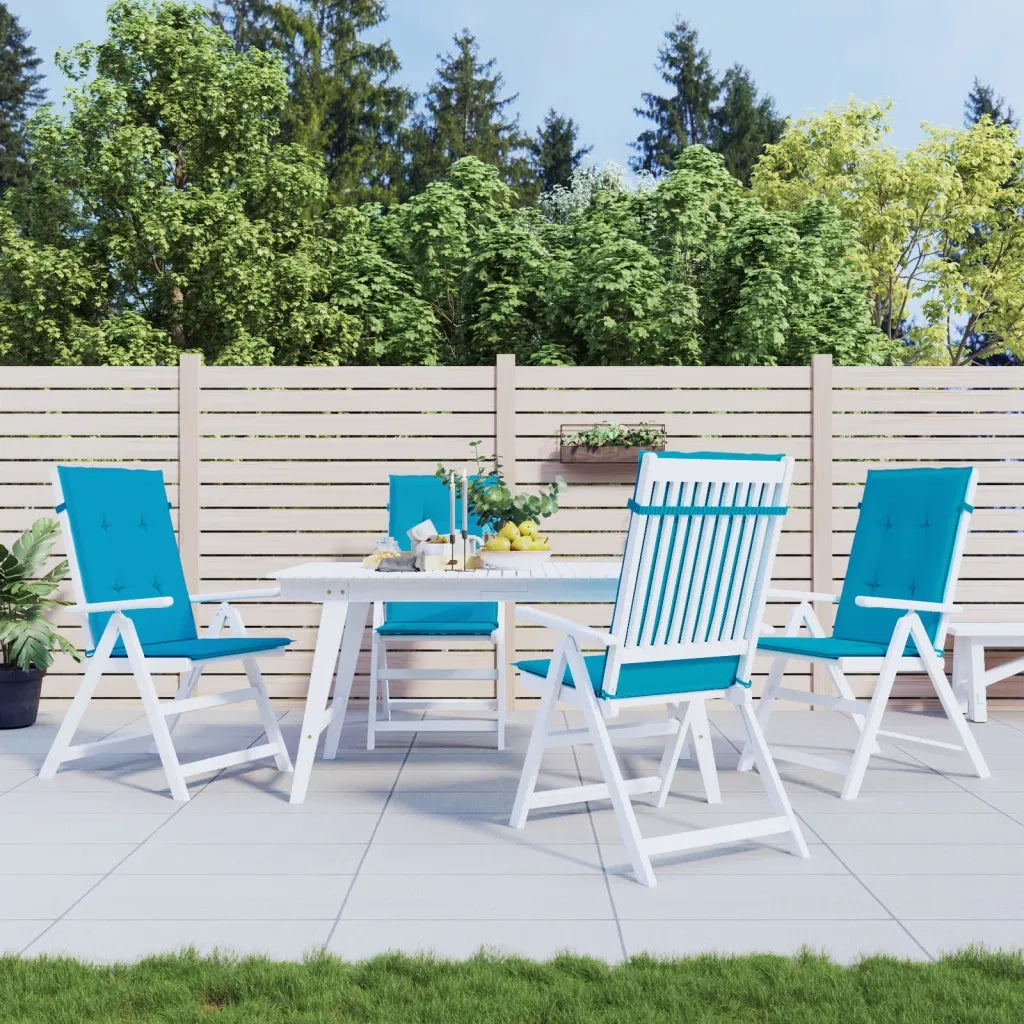 Cuscini per Sedie 4 pz | Cuscini per sedie Blu 120x50x3 cm in Tessuto