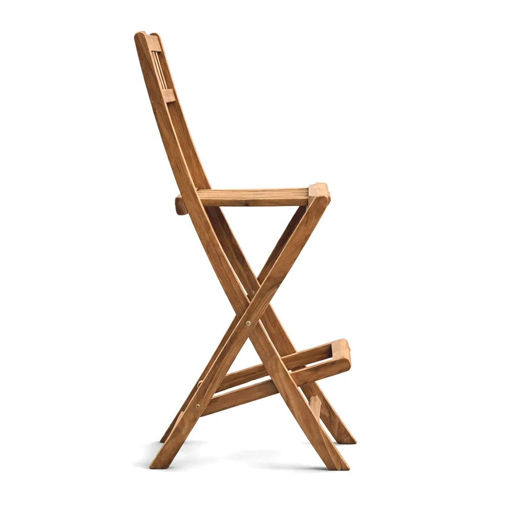 Set di 2 Sgabelli pieghevoli da esterno in Legno Teak