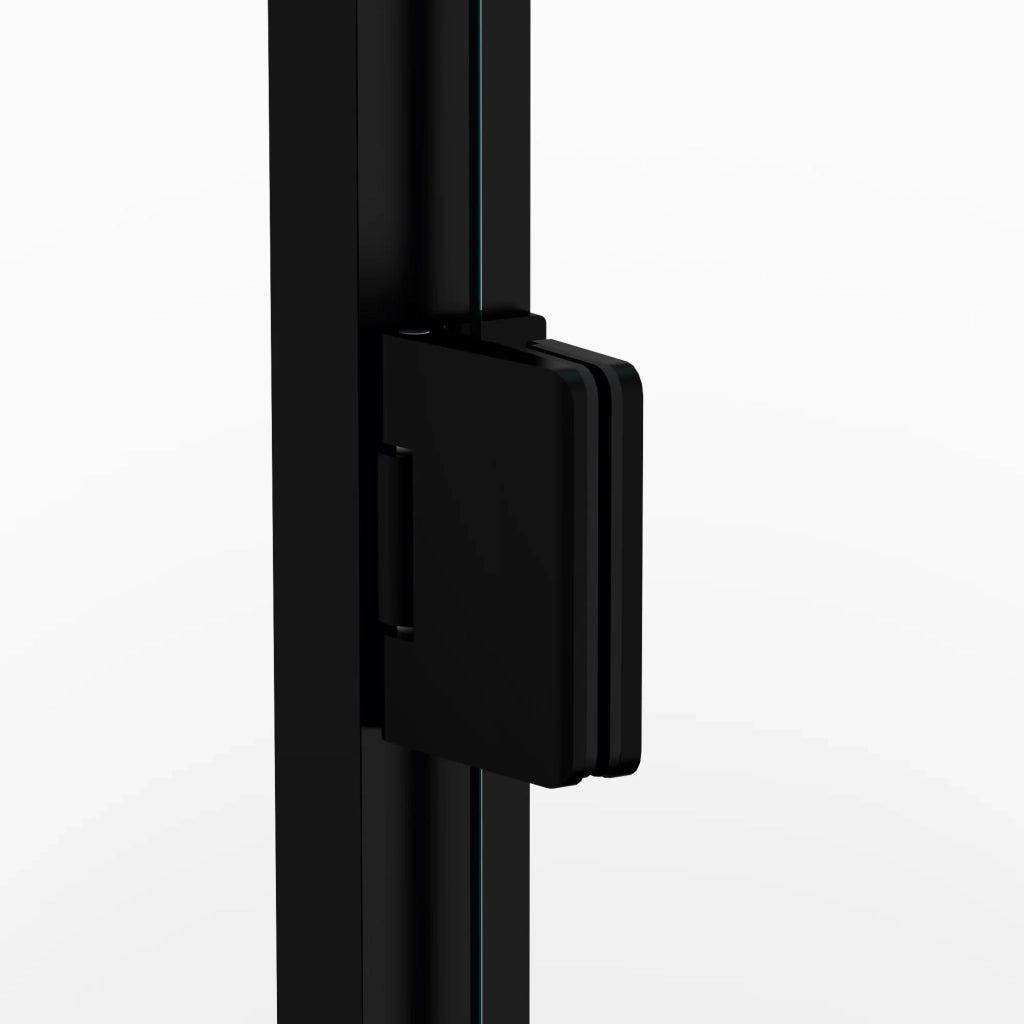 Box doccia frontale GLASS fisso + porta battente chiusura magnetica 130 cm (127-130; fisso 60+porta 70) bianco