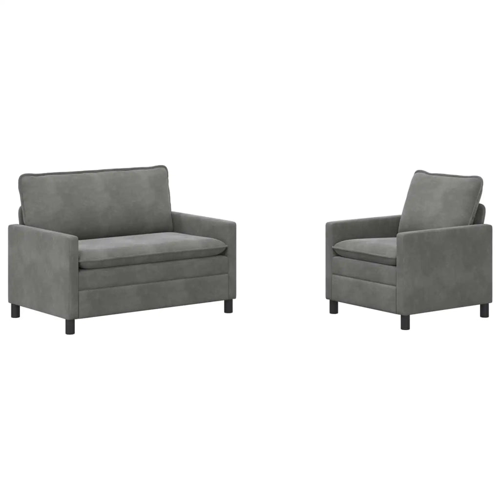 Set di divani 2 pz Grigio Scuro Velluto 3417026