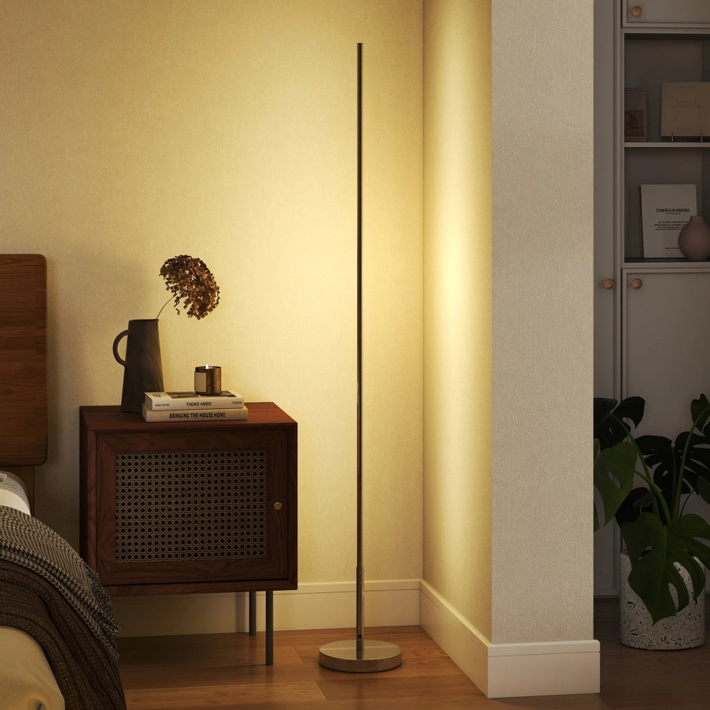 Lampada da Terra LED ¨C Minimal ¨C Argento 150 cm