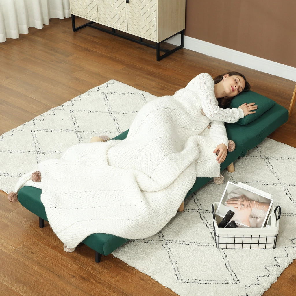 Poltrona Letto Pieghevole Regolabile ¨C Minimal ¨C Velluto Verde Scuro